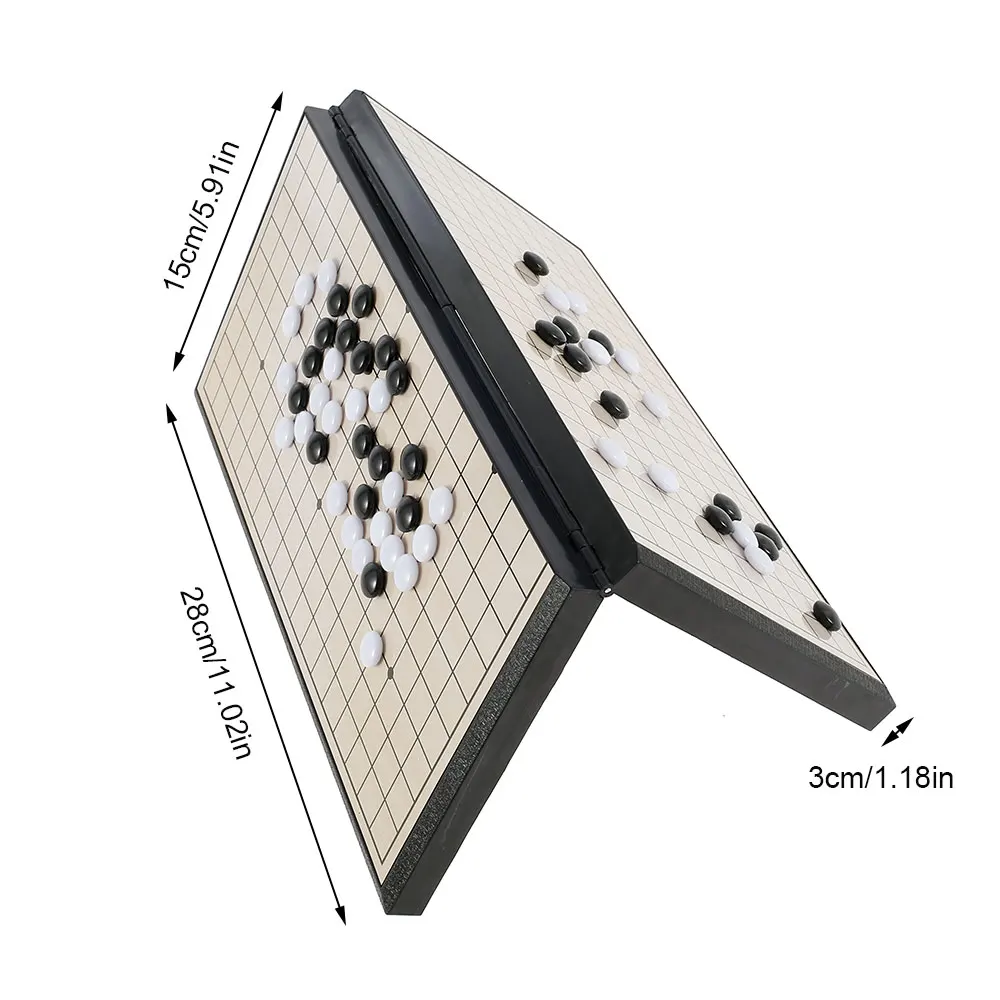 

Magnetic Go Chess Set Portable Foldable Black White Chessman Chess Set for Old Man Children Puzzle Chess Board Game Toys Gift