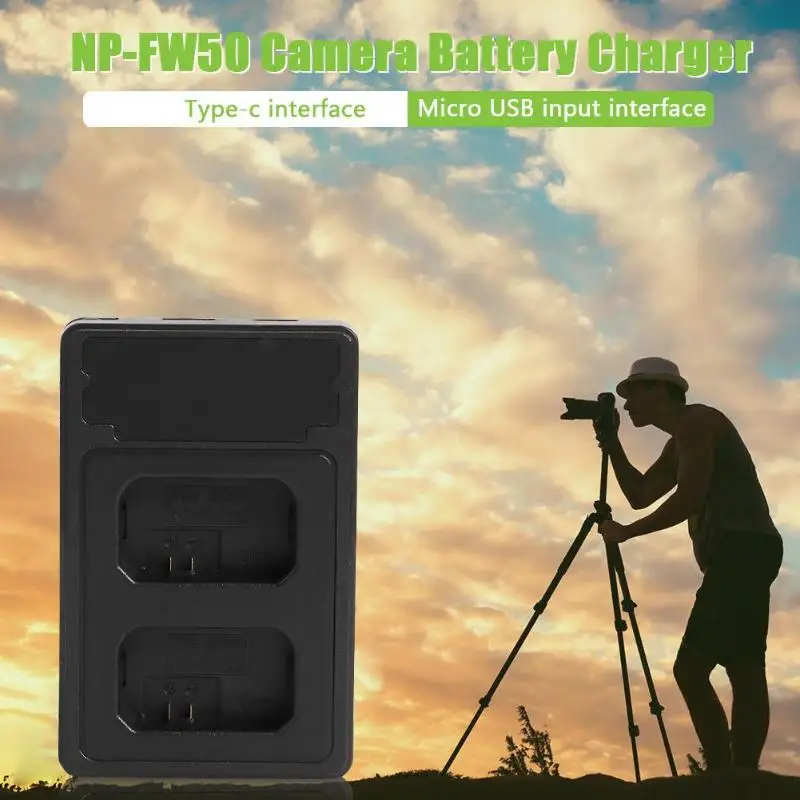 Портативное NP-FW50 зарядное устройство для камеры с ЖК-дисплеем и USB двойное Sony A6000
