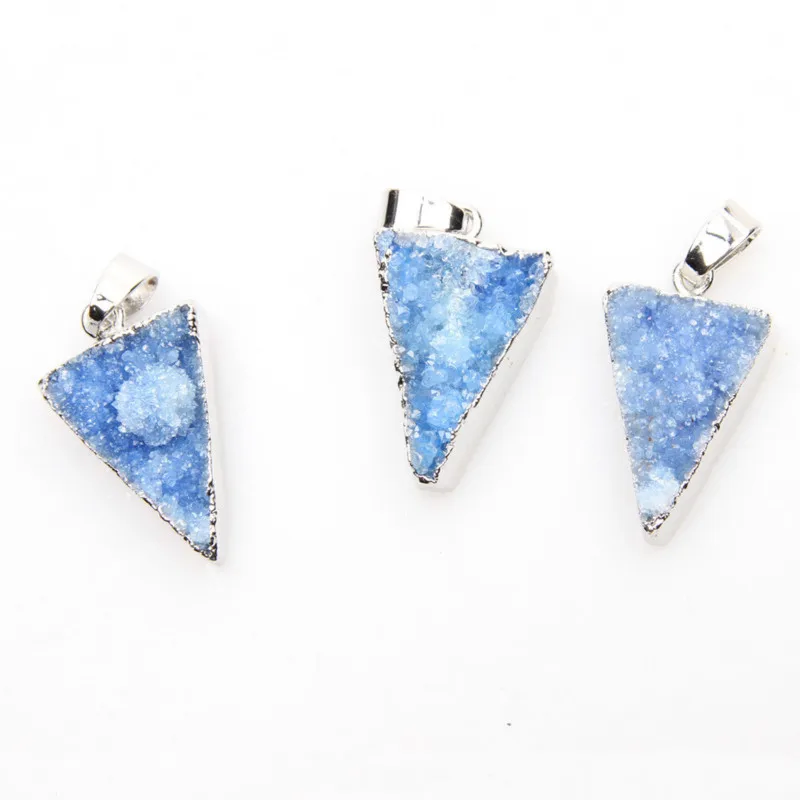 1 шт. женский кулон с натуральным камнем голубой аметис|Подвески| |