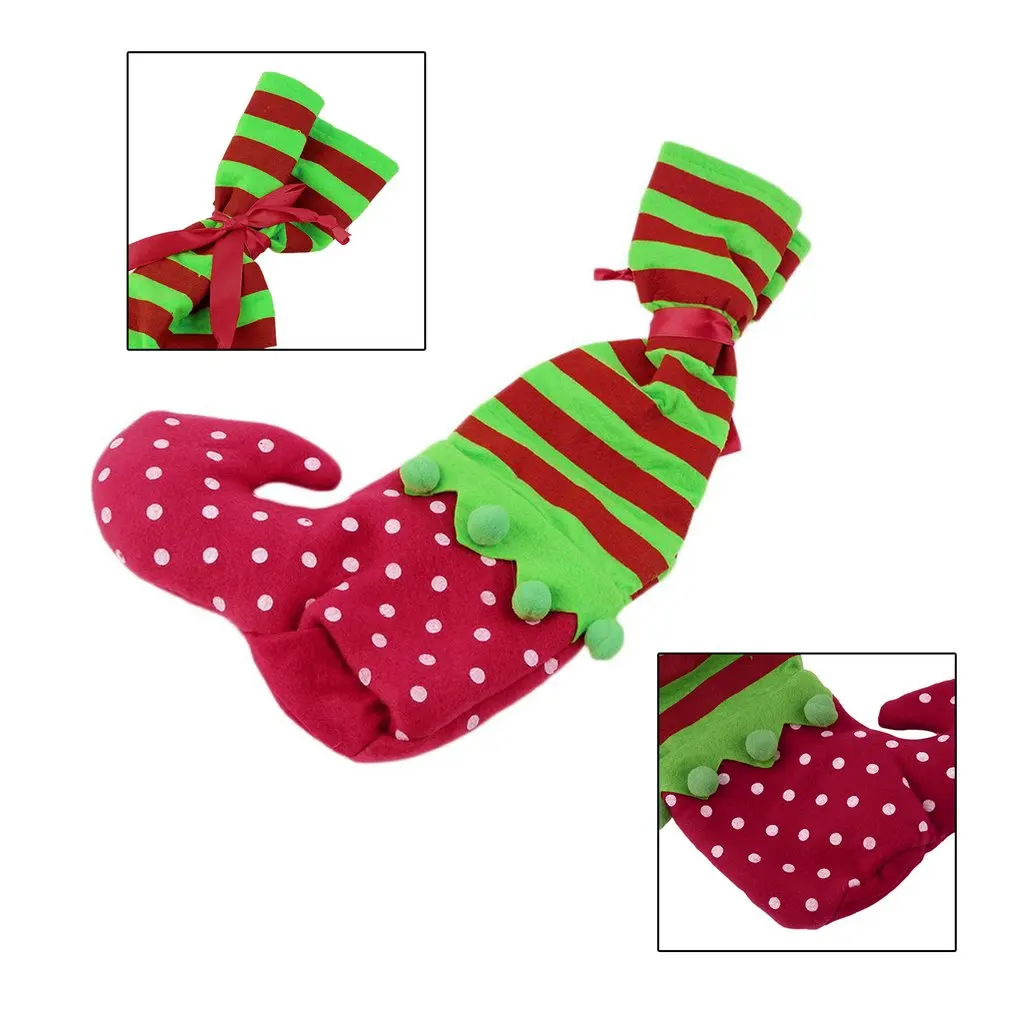 Рождественские чулки мешки Санты Подарочные подарки сумки обертывание конфет