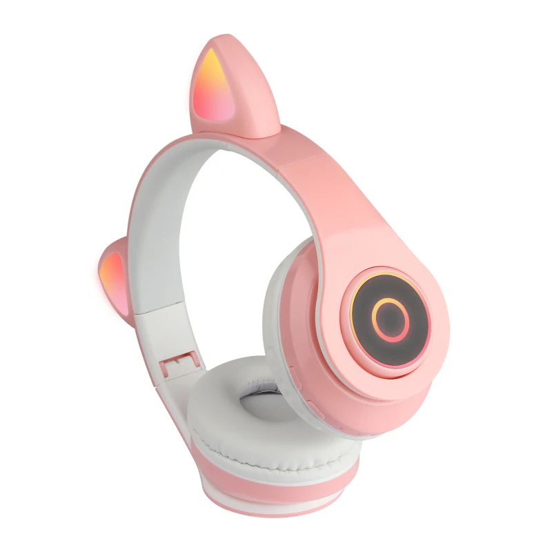 

Wireless Cute Cat Ear Headphones Bluetooth Stereo Over Ear Headset For Kids Gift Retractable Foldable For Game Video Music