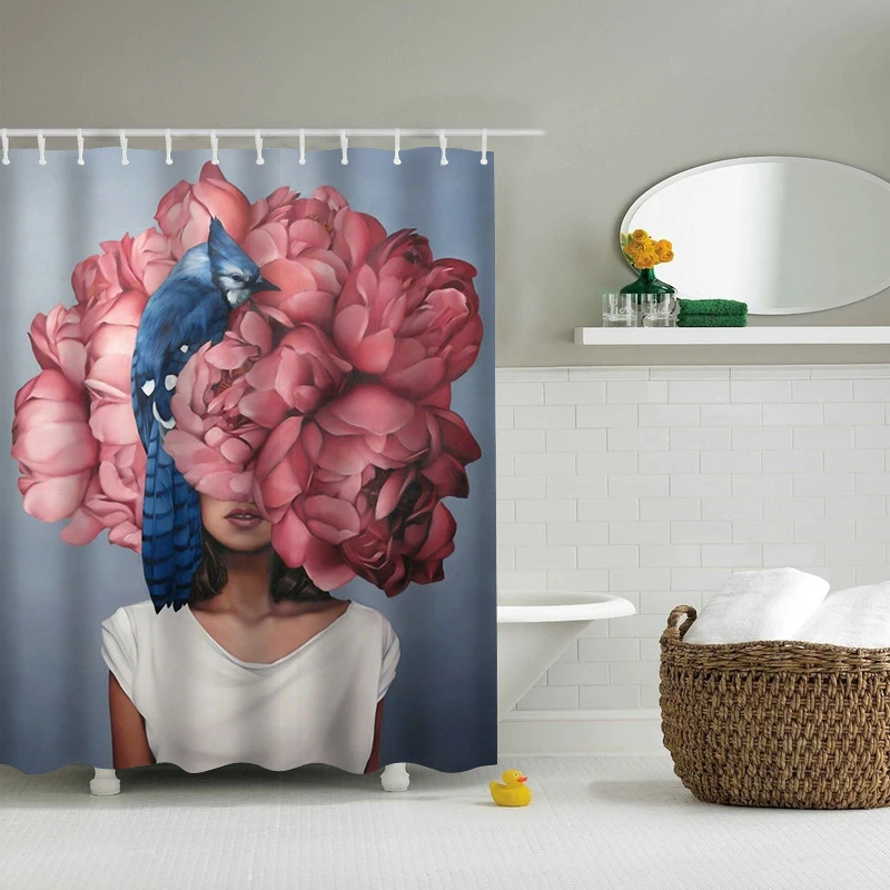 

Personality Print Nordic Style Shower Curtain Set Hook Natural Landscape Home Decoration Bathroom Curtains Shower Curtain
