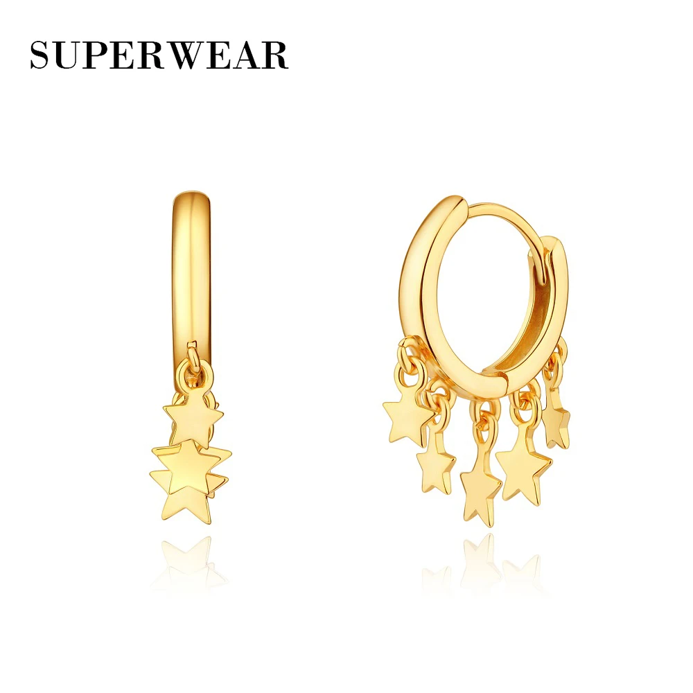 Женские маленькие серьги обручи SUPERWEAR Обручи из стерлингового серебра 925 пробы