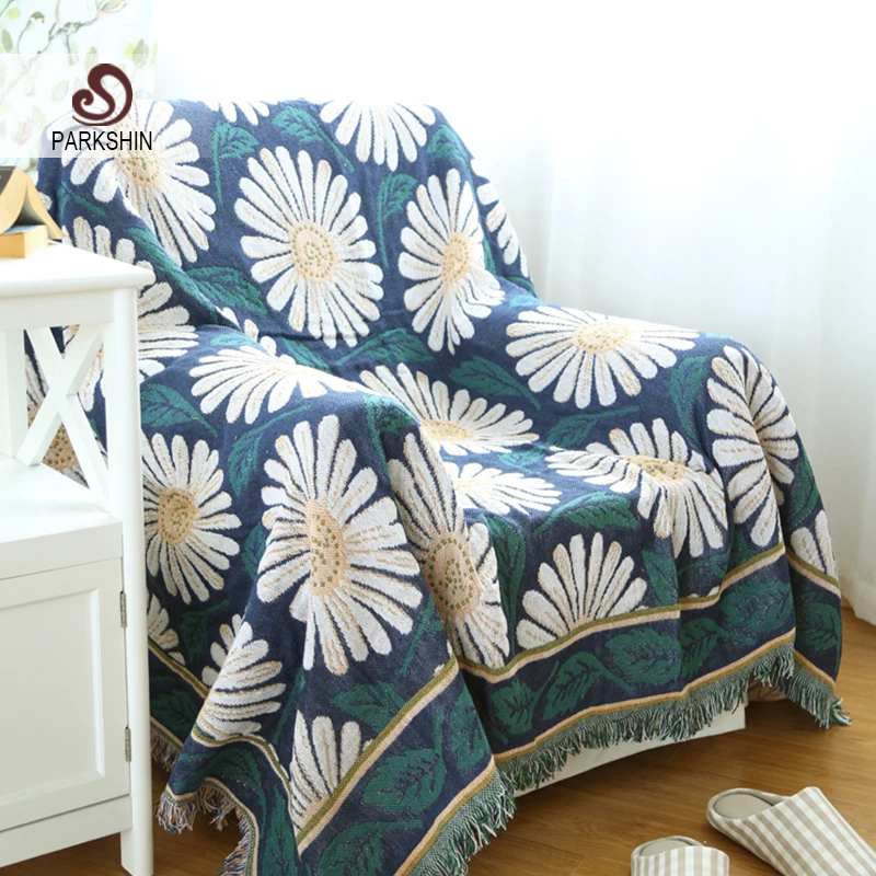 Одеяло Parkshin прямоугольник подсолнухи вязаное одеяло 100% хлопковое покрывало для