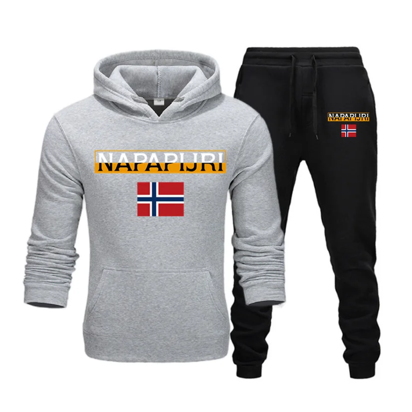

Spring Autumn 2021Men's Sweat Suit Set Tracksuit Men Outfit Full Sleeve Tops with Hood Outdoor Sport Wear Men's Hooded Suit