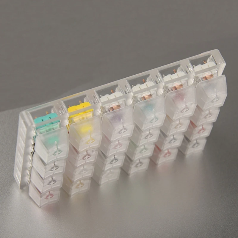 

Cherry MX Switch Tester Switch Sampler Mechanical Keyboards Kailh Box 24-Key Switch Testing Tool, with acrylic base 95AF