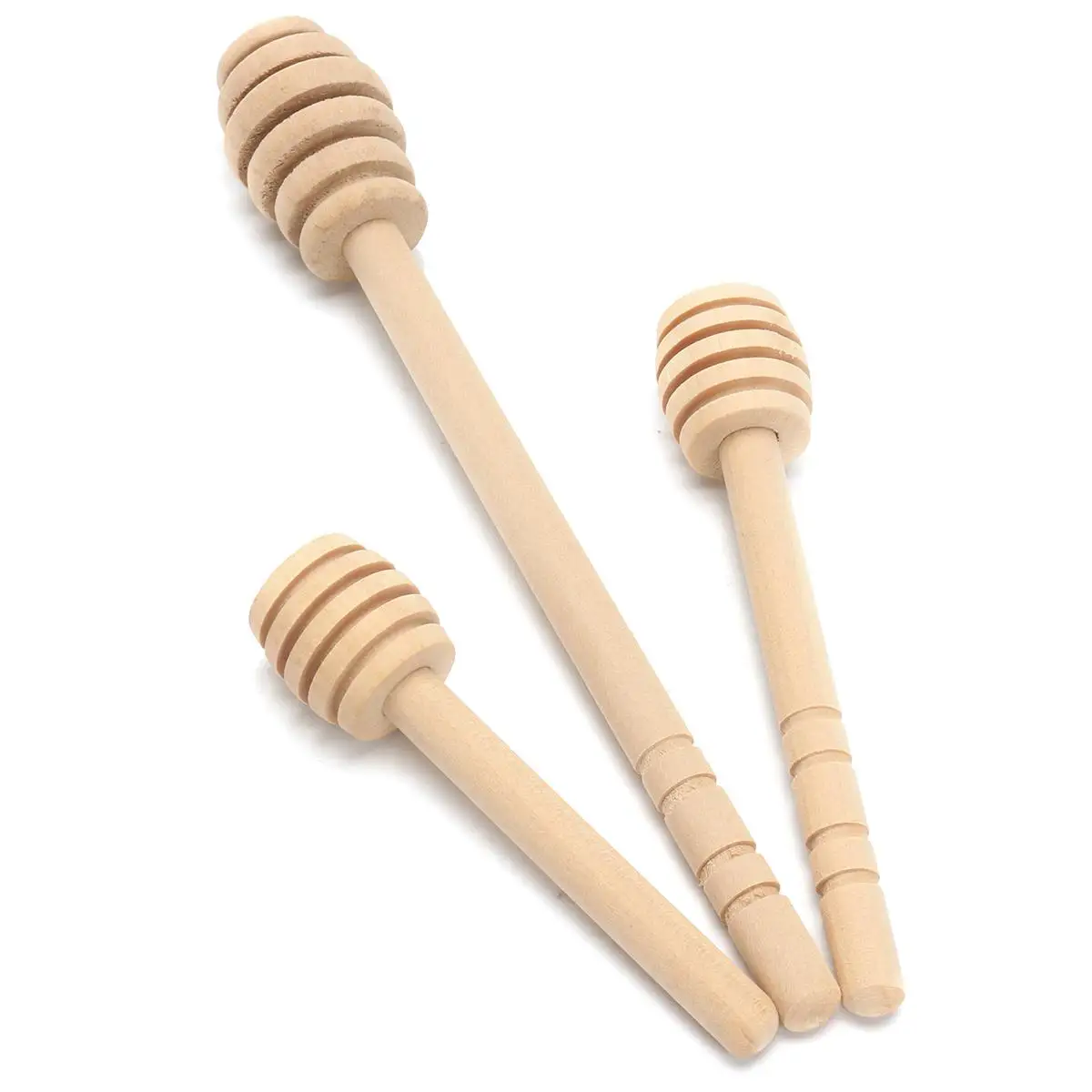 

Hot Sale 50 Pack Of Mini Wooden Honey Dipper Sticks Server For Honey Jar Dispense Drizzle Honey Spoon Dip Drizzler 8/10/16cm