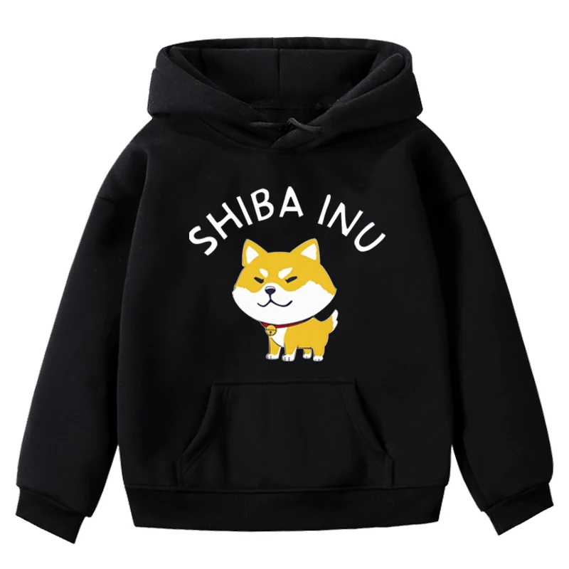 Hoodies 14 Новые детские толстовки с капюшоном Милая Толстовка для маленьких мальчиков и девочек с принтом Шиба ину зимняя верхняя одежда с длинными рукавами, толстовки детские толстовки - Цвет: Hoodies 14