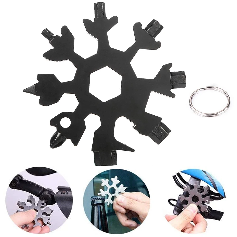18 в 1 Снежинка Мульти Карманный инструмент брелок шестигранный ключ