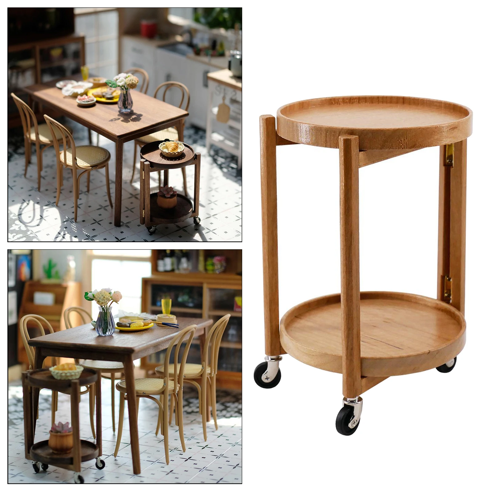 

1:6 Миниатюрная игрушка для кукольного домика, мини-Настольная игрушка из вишневого дерева для декора кукольного дома, мебель для столовой