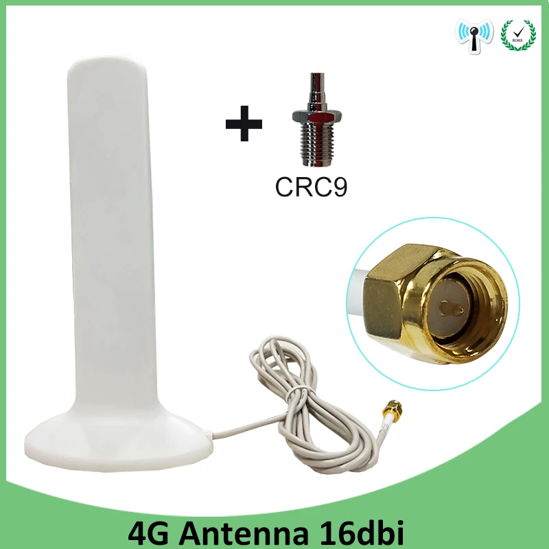 

Grandwisdom 3G 4G LTE Antenna 16dbi SMA Male Connector Aerial 698-960/1700-2700Mhz IOT magnetic base 3M Clear Sucker Antena