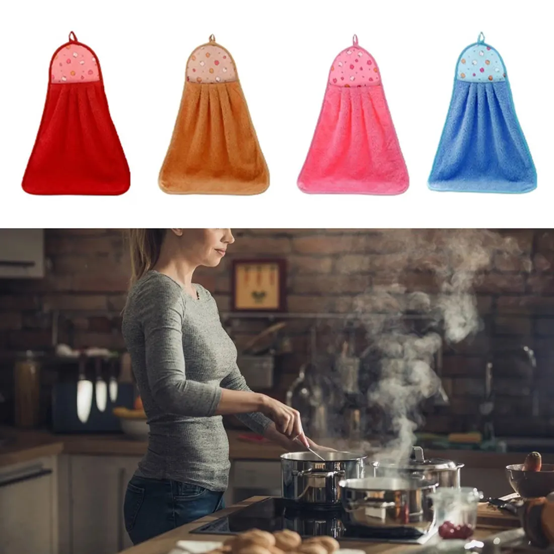 Кухонная тряпка для мытья посуды подвесное Стираемое полотенце милое