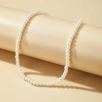 pearl necklaces for women 4mm simulated pearl chain necklace collier femme choker wedding bridal jewelry party gifts