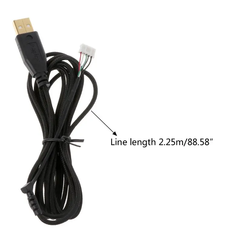 Позолоченный прочный нейлоновый плетеный кабель USB для мыши сменный провод Razer Naga