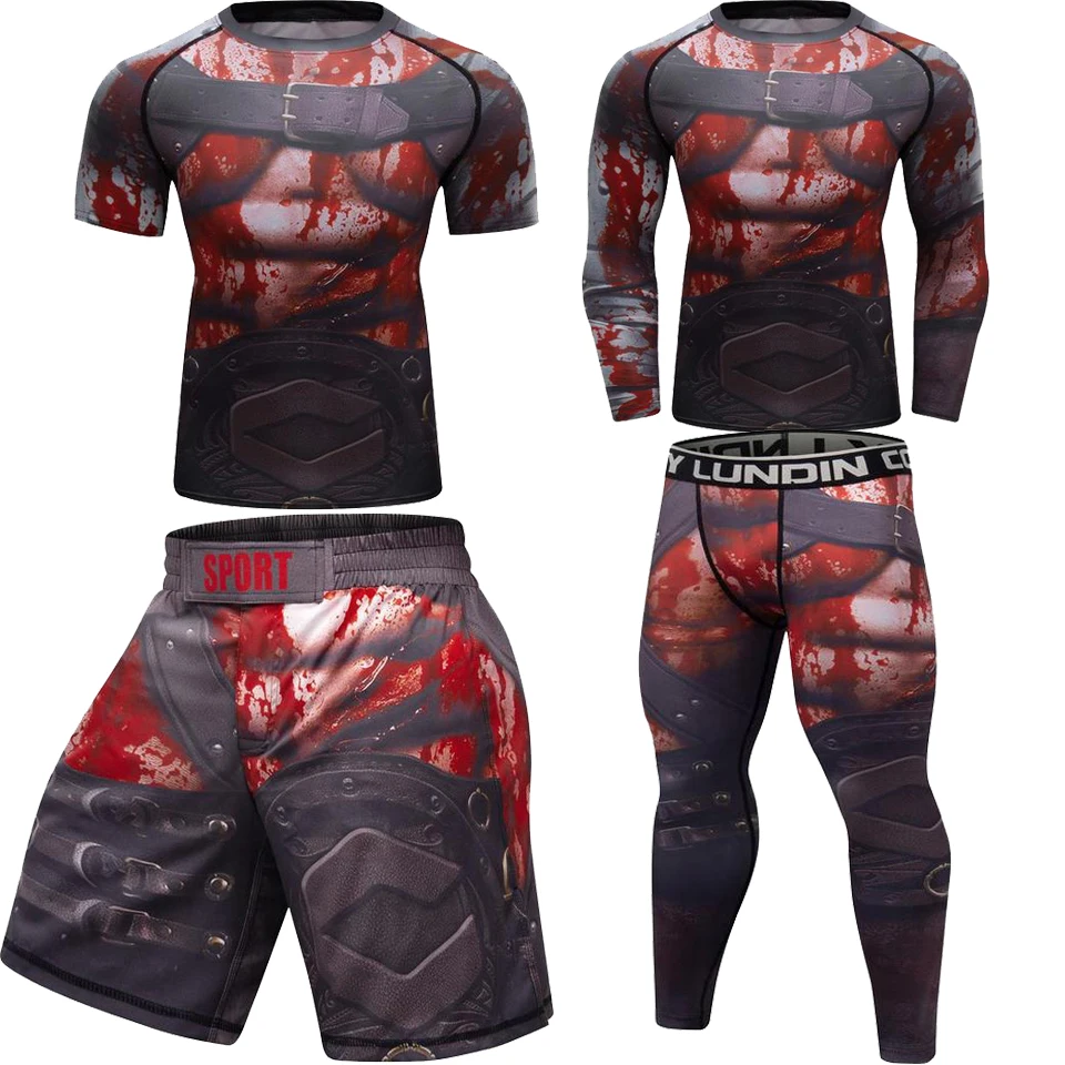 

MMA Rashguard bjj Jiu jitsu T Shirts +Pants Men Muay Thai Shorts Suit GI Kickboxing Shirt Boxe Fight MMA Clothing Boxing jerseys