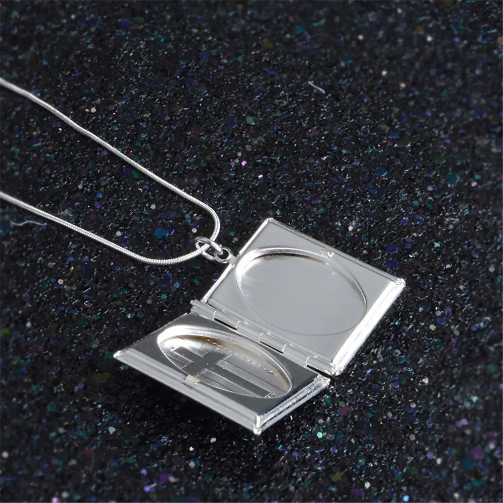 Unisex Book Rectangle Photo Locket Square Box Pendant Chain Necklace Jewelry | Украшения и аксессуары