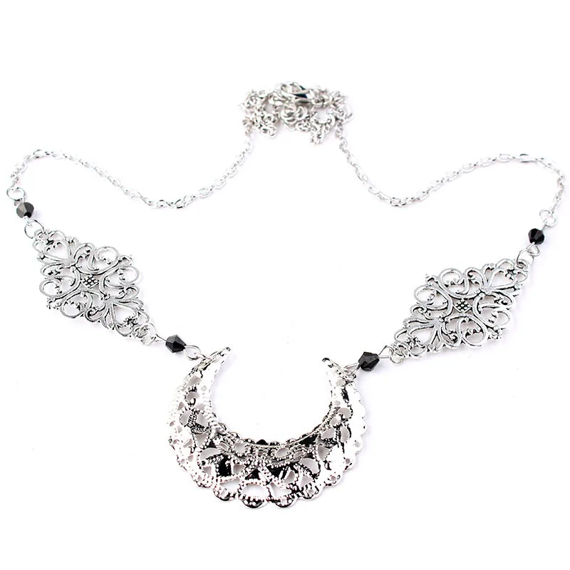 Best Selling Vintage Style Hollow Moon Argyle Head Chain Crystal Stone Beads Hair Jewelry for Women | Украшения и аксессуары
