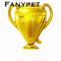 50pcs gold championship trophy foil balloons sports theme party balloon children birthdays party decoration win party suppliers