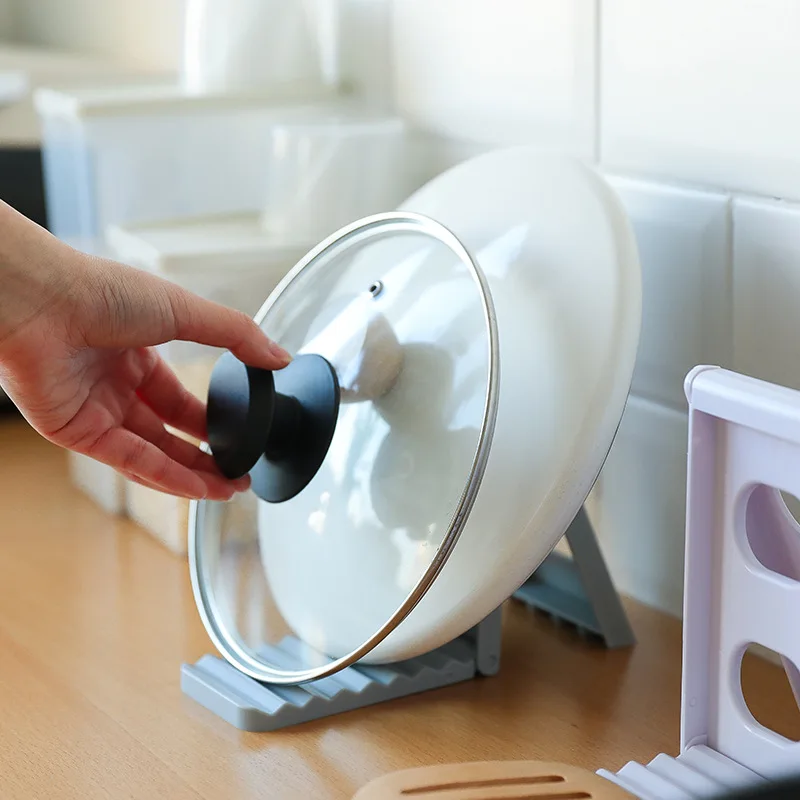 Складной держатель крышки сковороды зажимы для кастрюль Подставка ложки и плиты