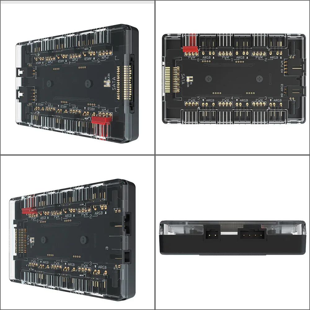 Разветвитель для вентилятора 1 6 ARGB/PWM 4 контакта 3 адресуемый адаптер RGB