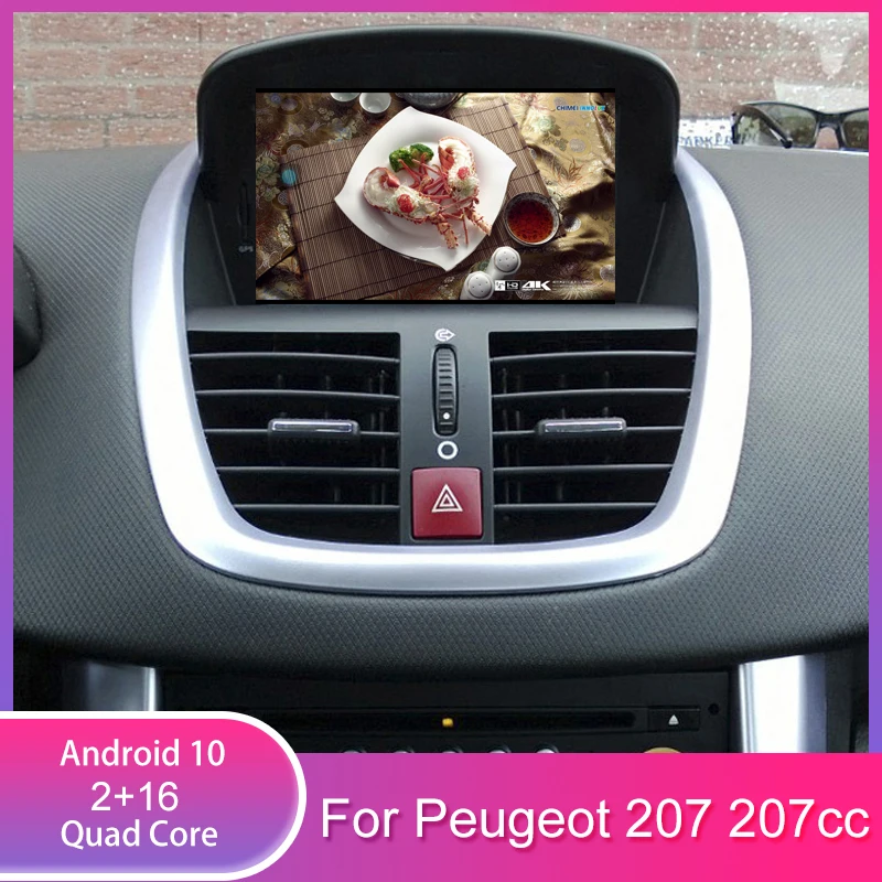 Автомобильный dvd плеер на Android 10 для Peugeot 207 2007 2014 gps навигация радио стерео Bluetooth USB