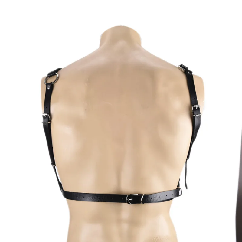 

SAFENH Sexy Erotic Lingerie Unisex Sexy Body Chest Harness Men Adjustable Bandage Costume PU Leather Belts Chest Strap