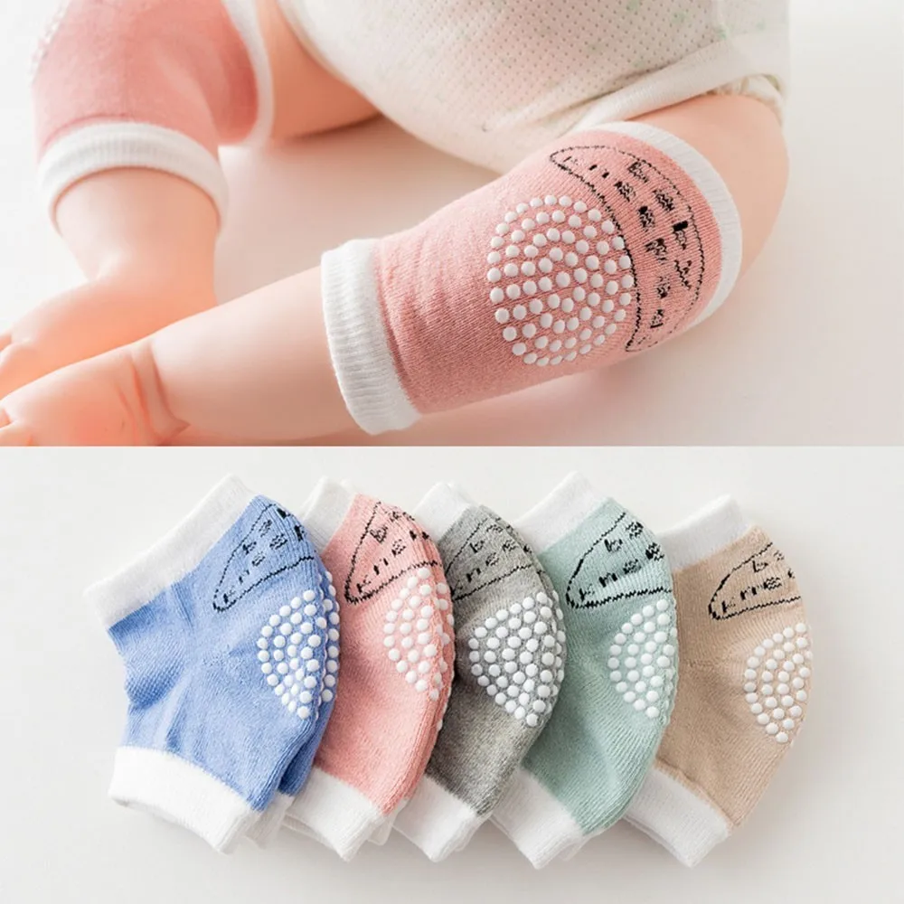 

0-3 year Babys Non-slip Baby Girls Boys Knee Pads Protector Crawling Elbow Kneepad Terry Thick Mesh Breathable Warmers Cotton
