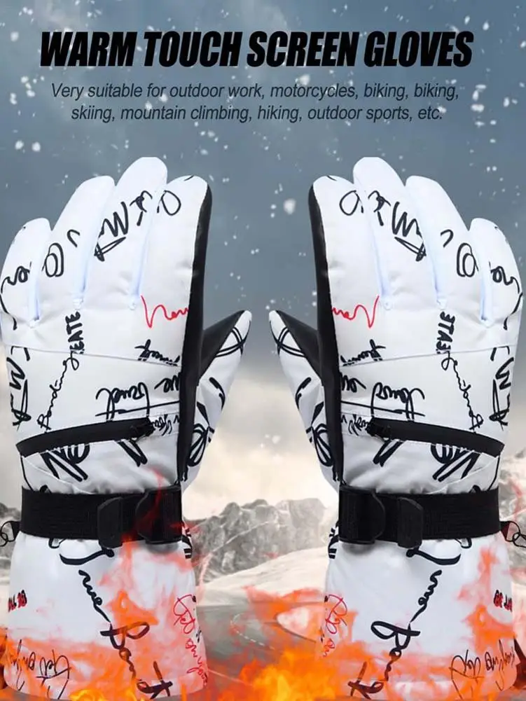 

Men Women Winter Warm Snow Ski Touchscreen Gloves Waterproof Thermal Plush Lined Cold Weather Outdoor Cycling Non-Slip Snowboard