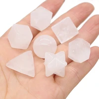 7pcs natural stone white jades pendant no hole beads for diy necklace earring jewelry making women accessory gift size 14 20mm
