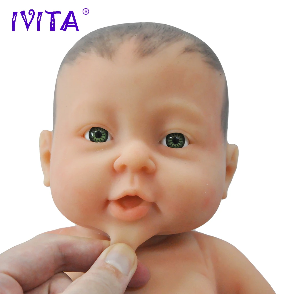 IVITA WG1503H, 41 см, 2000 г, полностью силиконовая кукла для новорожденной девочки с нарисованными волосами, Реалистичная, мягкая кожа, куклы для младенцев