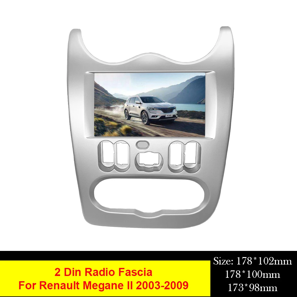 

Double 2 Din DVD Radio Frame Audio Fascia For Renault Logan Sandero Duster Dacia Navigation Facia Console Bezel Adapter Plate