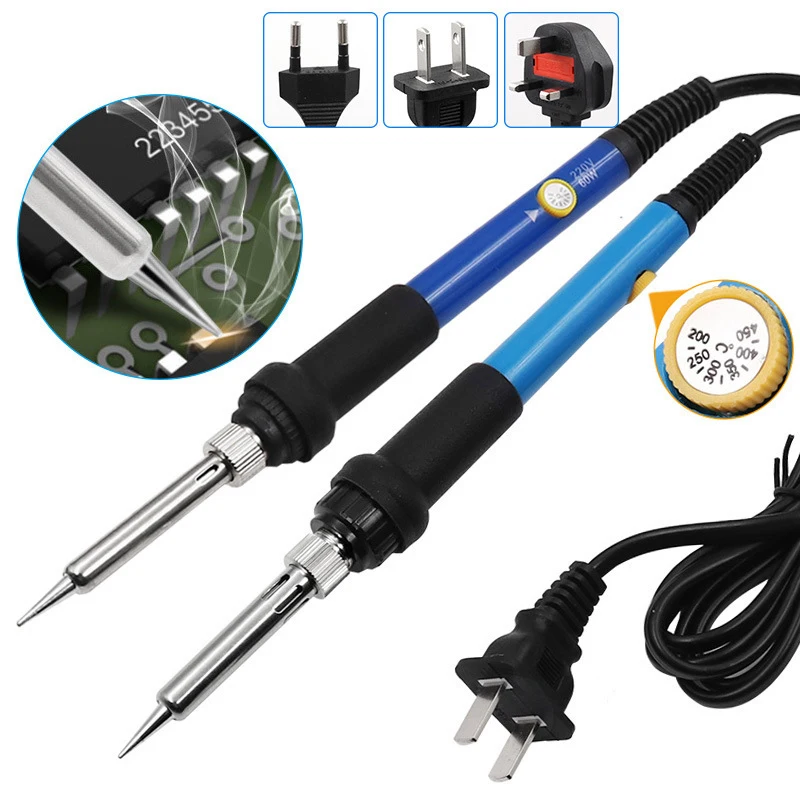 

60W Electric Soldering Iron Temperature Adjustable 220V 110V Welding Tool Ceramic Heater Soldering Solder repair welding tools