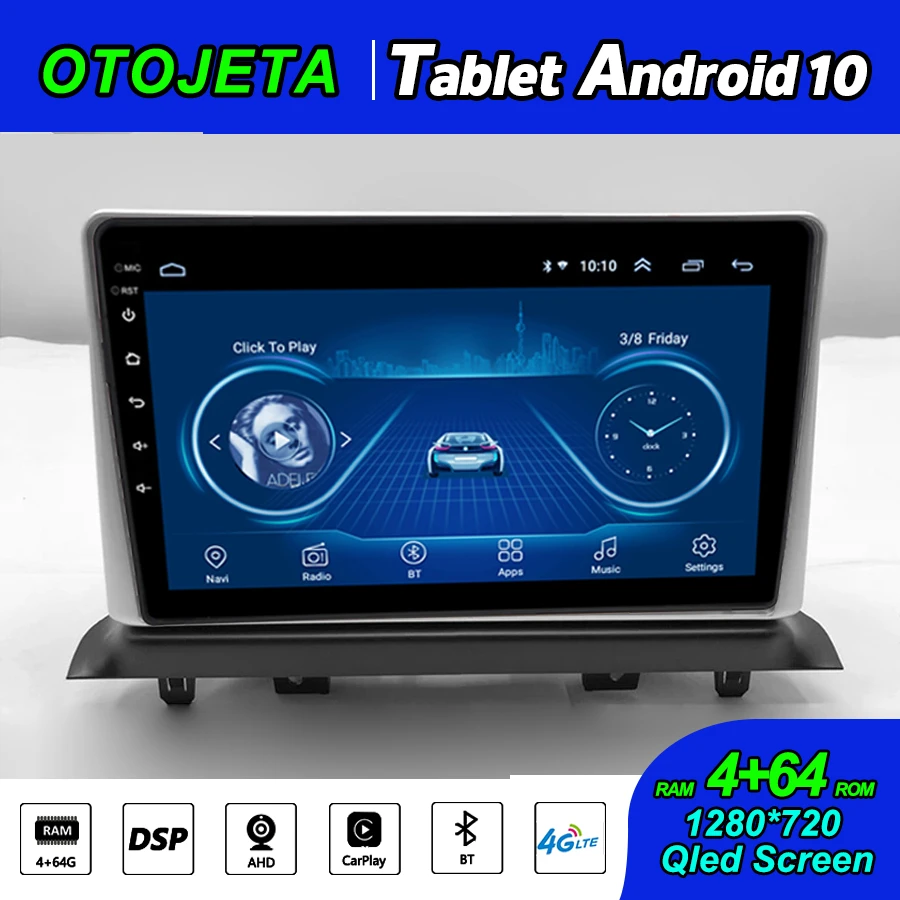 Автомагнитола 2DIN 6 ГБ ОЗУ 128 Гб ПЗУ для JAC Redfine S3 2017 Android 10 мультимедийный плеер