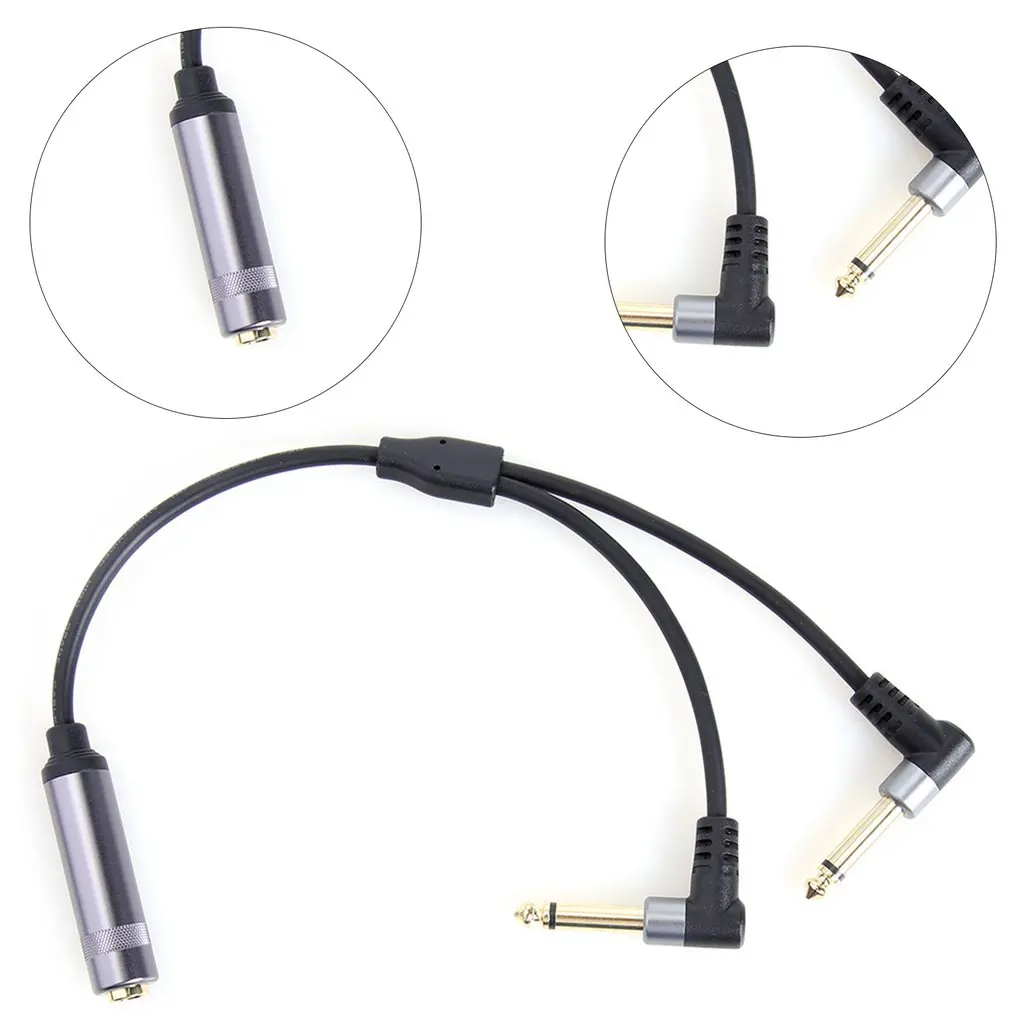 

Позолоченный 6,35 гнездо-штырь стерео к двойному 6,5 моно-гитарному адаптеру кабель из алюминиевого сплава разветвитель адаптер кабель