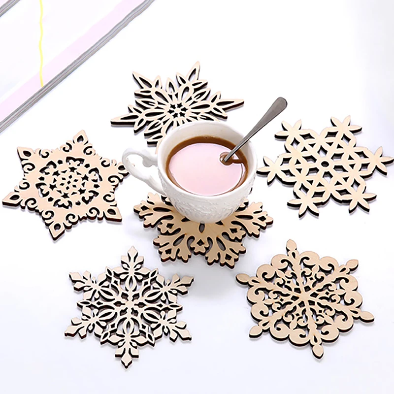 Диверсификации тепловой изоляционный коврик деревянный резной Снежинка