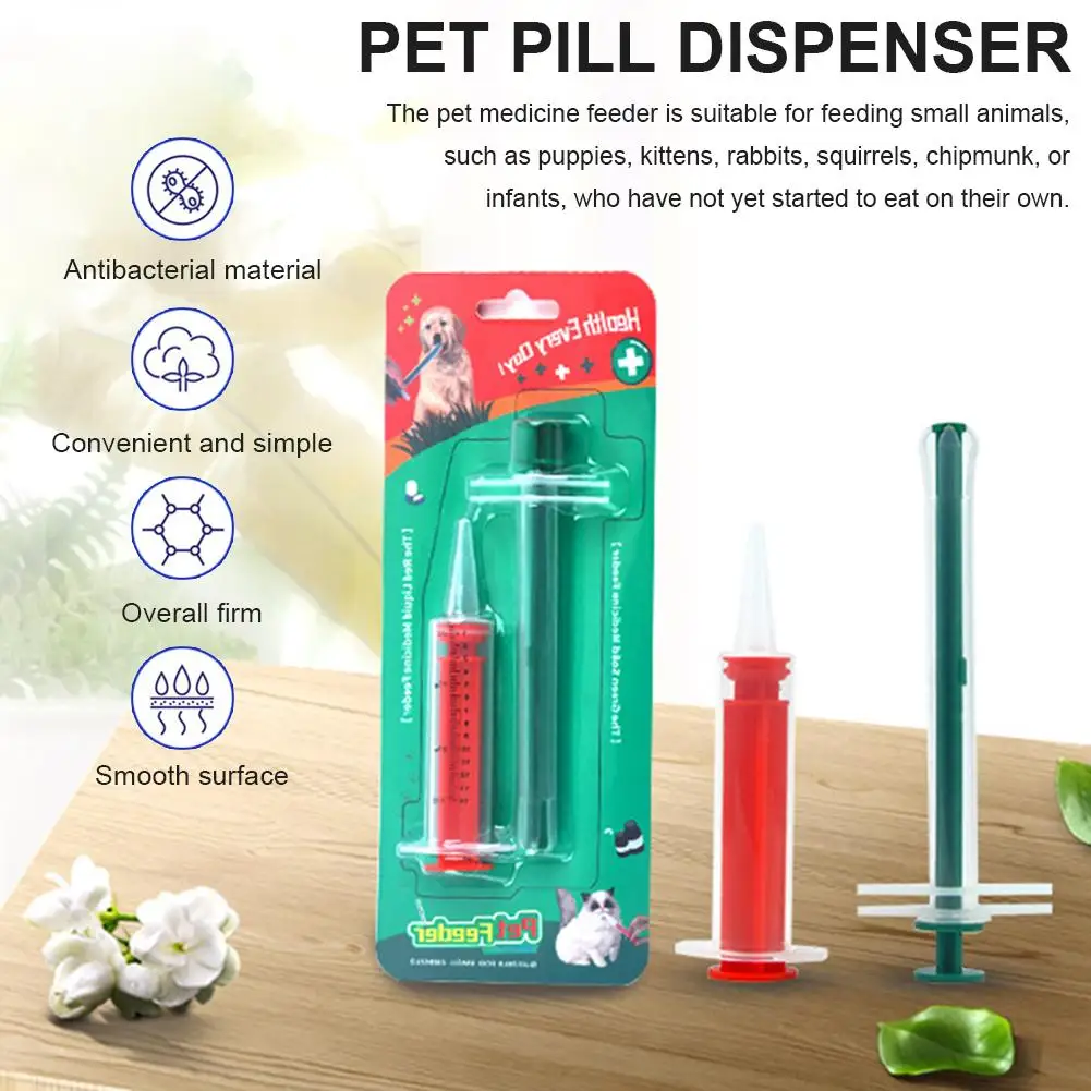 Дозатор для таблеток домашних животных с жидкостной шприц безопасный прочное