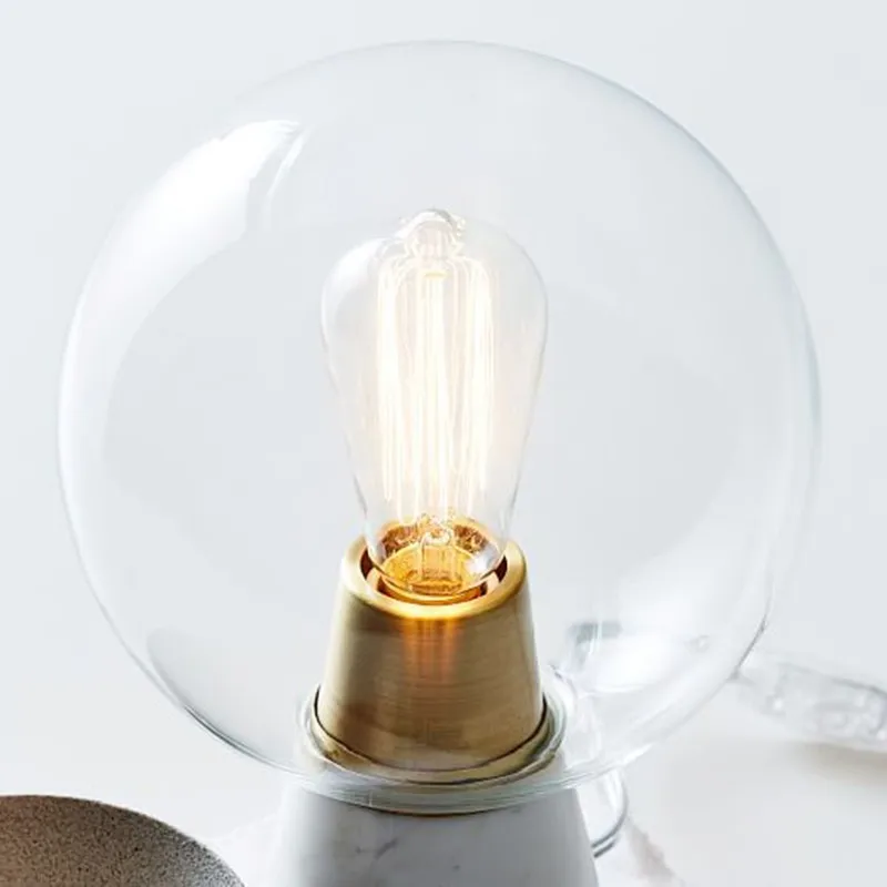 Nordic led стеклянный шар настольная лампа в стиле деко aj фиолетовый спальня лампы