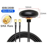 gps 4g 2 in 1 combined antenna sma male connector rg174 3m length cable 28dbi high gain for 4g gps module