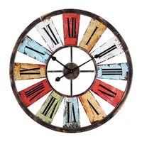 WROUGHT IRON WALL CLOCK AMERICAN COUNTRY RETRO INDUSTRIAL WIND BAR CAFE DECORATION COLOR WALL-MOUNTED CREATIVE HOME DECOR CRAFTS
