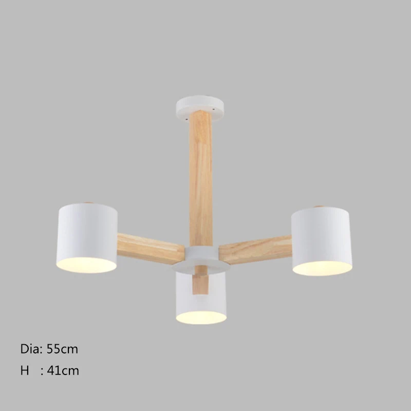 Скандинавская Современная кованая железная люстра из массива дерева E27 для