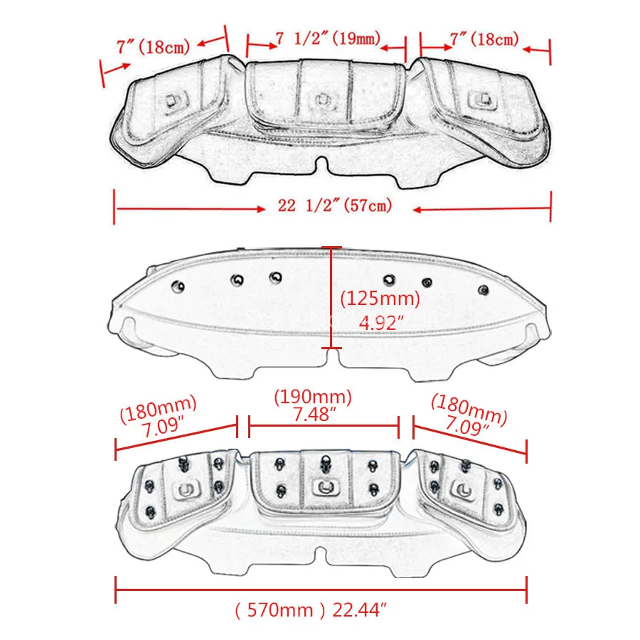 Мотоциклетная черная сумка для лобового стекла с 3 карманами чехол Harley CVO Electra Glide