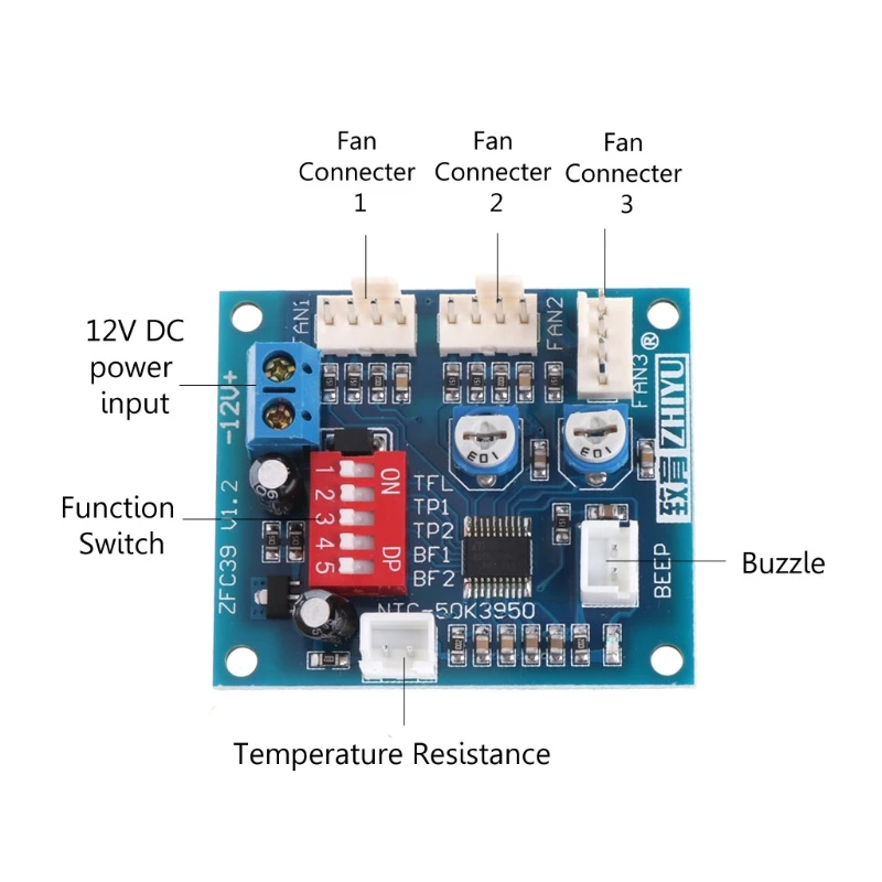 12V Процессор вентилятор Контроль температуры контроллер скорости ШИМ модуль