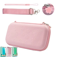 for nintendo switch pink sakura carry case protective bundle bag water proof cute thumb grips wrist strap shoulder accessories