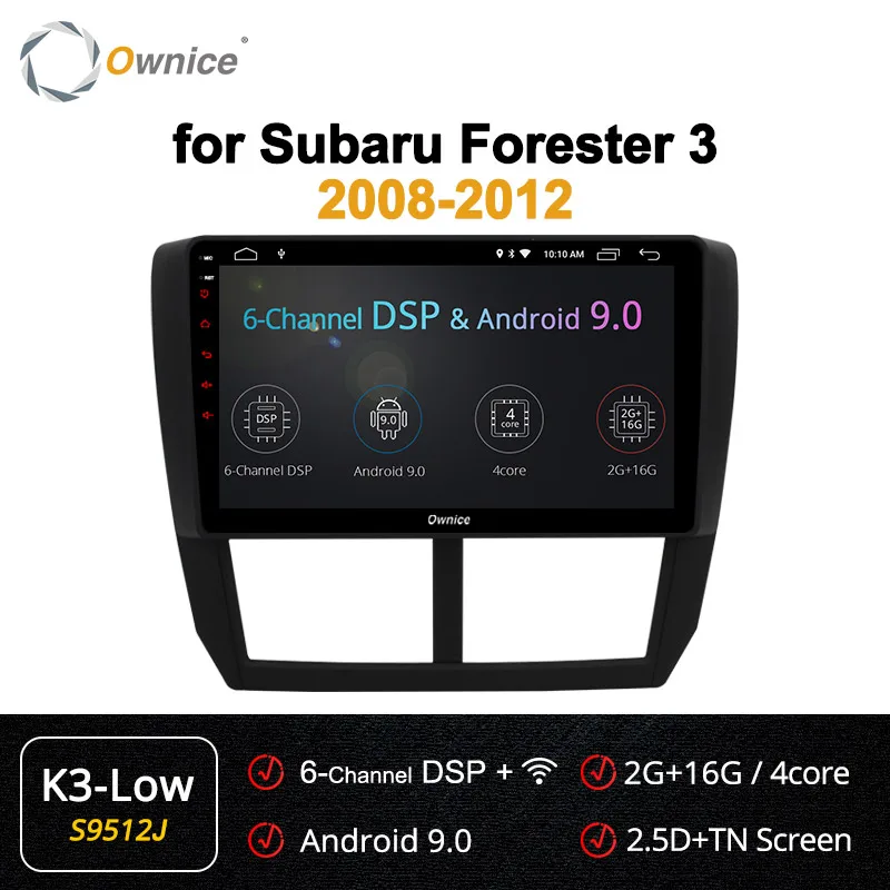 Ownice K1 K2 Octa 8 Core 2 din Android 8,1 автомобильный DVD Радио DVD плеер с JPS и навигацией радио для Subaru Forester 3 XV WRX 2008 2009 - Цвет: S9512 K3-Low