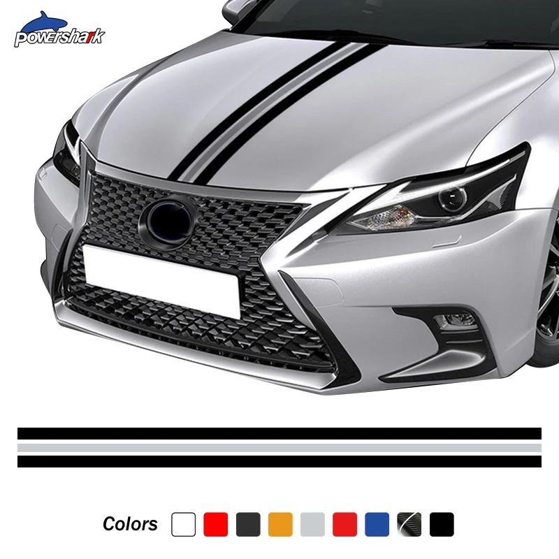 

Racing Car Hood Bonnet Stripes Sticker Engine Cover Decal For Lexus CT IS ES RX GX UX NX GS LC RC LX LS SC F Sport Accessories