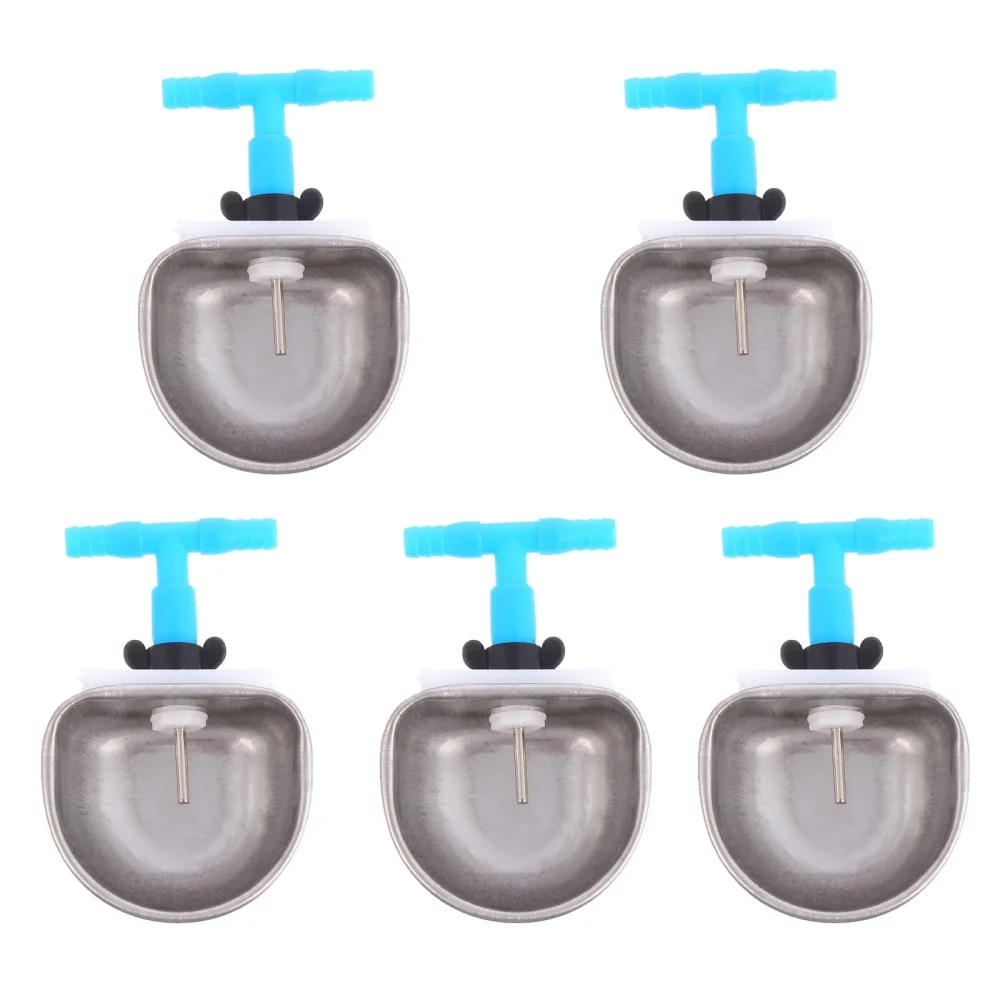 

5PCS Rabbit Drinker Stainless Steel Practical Drinking Accessory Automatic Rabbit Drinker for Farm Animal Livestock