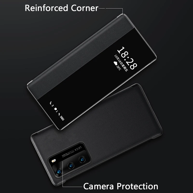 smart view case for huawei p40 pro auto sleep wake up flip cover slim phone case magnetic shell for huawei p40pro fundas capa free global shipping