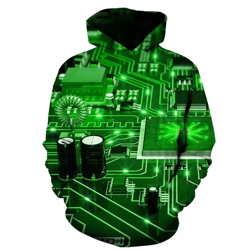 

Hot 3D Circuit Board 3D Hoodie 3D Print For Boys Girl Kids Spring Autumn Clothing Street Fashion Child Funny Fresh Motherboard