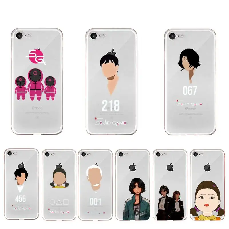 

FHNBLJ Squid game Phone Case for iPhone 11 12 13 mini pro XS MAX 8 7 6 6S Plus X 5S SE 2020 XR case