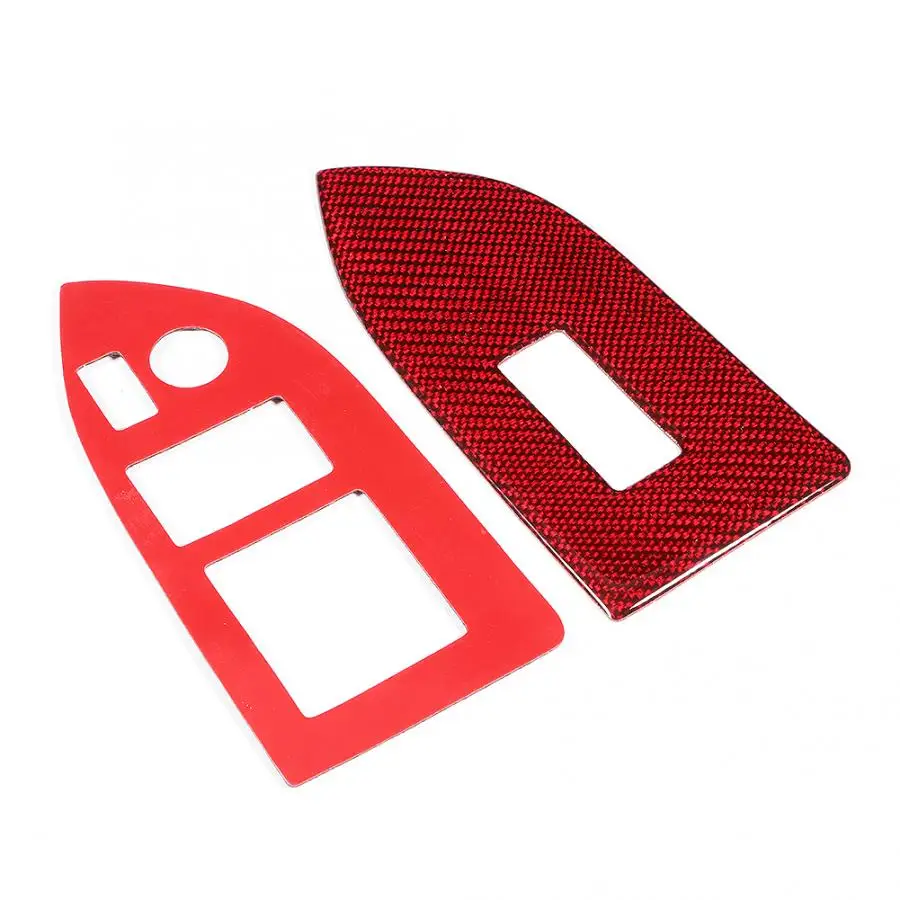 

2pcs Carbon Fiber Window Lifter Panel Trim Cover Red Fits for Subaru BRZ car accessories interior